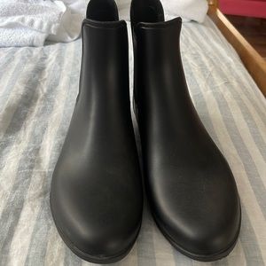 J. Crew brand new black rubber rain boots size 9